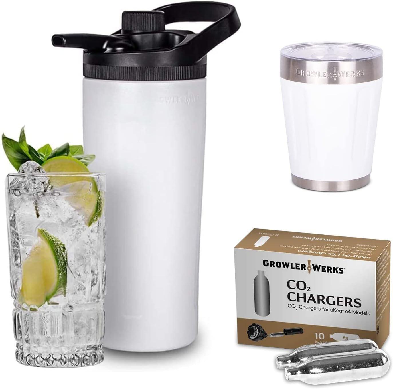 Includes White uKeg Twist 24 uPint Seltzer Maker